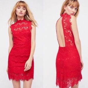 NWT Free People Lace Daydream Red Dress